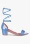 Sandália Feminina Salto Quadrado Grosso Bloco Baixo Confortável Sapato Festa  elegante Azul -Verniz - Marca TAKATA BY RAFAEL TAKATA