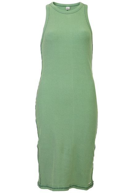 Vestido Colcci Fitness Midi Canelado Verde - Marca Colcci Fitness