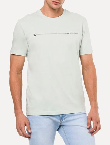 Camiseta Calvin Klein Jeans Masculina Sustainable CK Palito Verde Claro - Marca Calvin Klein