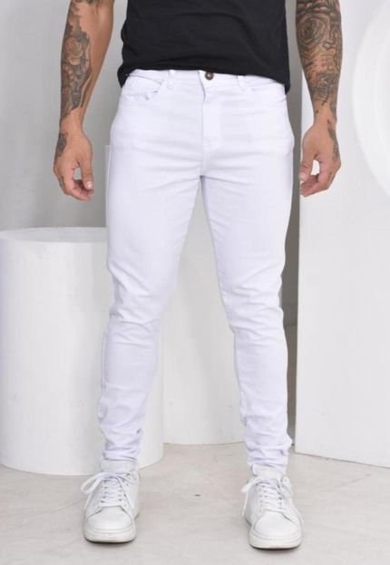 Calça Jeans Branca Skinny Masculina - Marca AGUIA JEANS