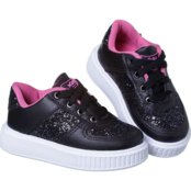 Tênis Infantil Feminino Juliette NilQi FlatForm Casual Com Glitter Preto - Marca Footz