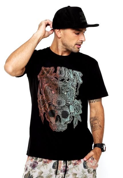 Camiseta Blunt Wolf and Skull Inked Preta - Marca Blunt