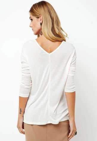 Blusa MNG Barcelona Day Off-White