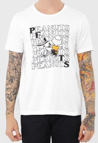 Camiseta Snoopy Coleção 70 anos Peanuts Branca