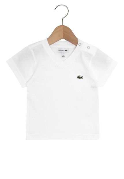 Camiseta Lacoste Manga Curta Menino Branco - Marca Lacoste