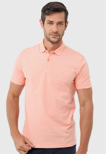 Camisa Polo Forum Reta Logo Coral - Marca Forum