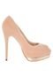 Peep Toe Pink Connection Meia-Pata Laminado Nude - Marca Pink Connection