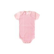 Kit Body Curto Bebê Feminino Rosa Poá - Marca Tiktak Kids