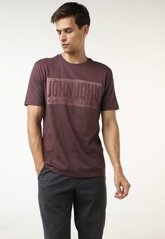 Camiseta John John Logo Vinho - Compre Agora