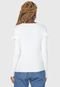 Blusa Tricot Facinelli by MOONCITY Babados Off-White - Marca Facinelli