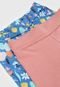 Kit 2pçs Legging Tricae Infantil Floral Azul/Rosa - Marca Tricae