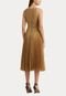 Vestido Lauren Ralph Lauren Midi Plissado Dourado - Marca Lauren Ralph Lauren