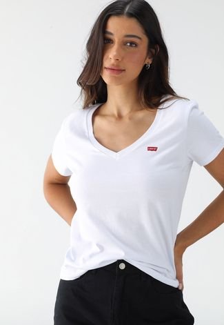 Camiseta Levis Slim Logo Branca