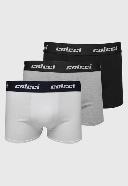 Kit 3pçs Cueca Colcci Boxer Logo Preta/Branca - Marca Colcci