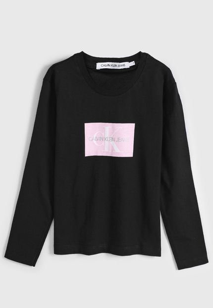 Blusa Calvin Klein Kids Infantil Logo Preta - Marca Calvin Klein Kids