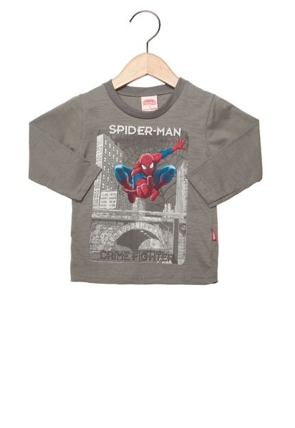 Camiseta Brandili Infantil Spider-Man Cinza - Marca Brandili