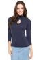 Blusa FiveBlu Gola Alta Azul - Marca FiveBlu