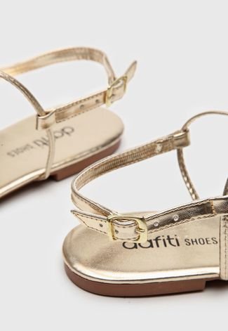 Rasteira Dafiti Shoes Metalizado Dourada - Compre Agora