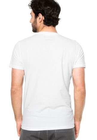 Camiseta Manga Curta Aleatory Estampada Branca