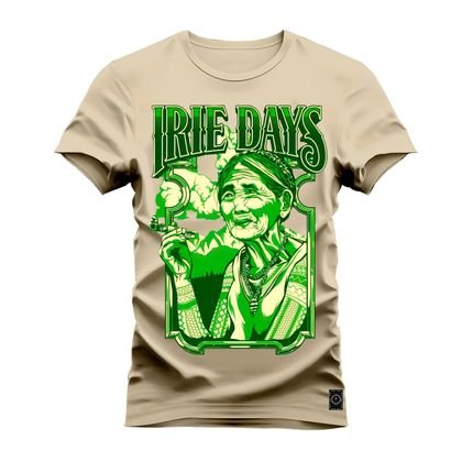 Camiseta Plus Size T-shirt Unissex Algodão Irie Days - Bege - Marca Nexstar