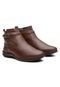 Bota Feminina Rasteira Lola Couro Cano Baixo Fivela Conforto Chocolate  33 - Marca Delik