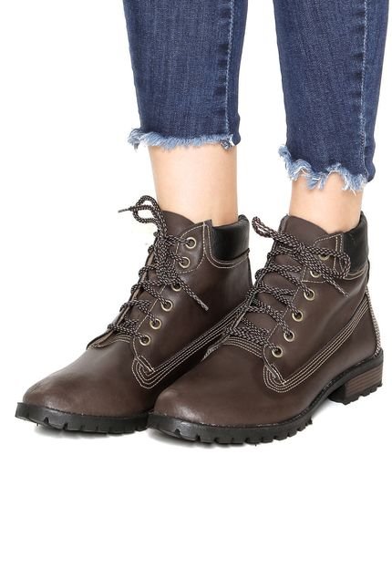 Bota FiveBlu Coturno Marrom - Marca FiveBlu