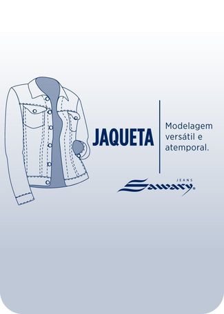 Jaqueta Sawary Jeans Personalizada Animal Print - 274734 - Marrom - Sawary