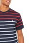 Camiseta Aleatory Listras Azul-Marinho/Vermelha - Marca Aleatory