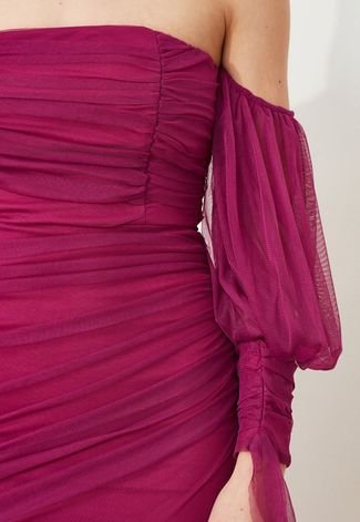 Vestido Trendyol Collection Curto Tule Rosa - Compre Agora