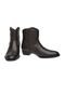 Bota Cano Curto Feminina Em Couro Cor Chocolate E Turquesa E Pequeno Salto 030207 Chocolate - Marca Malbork