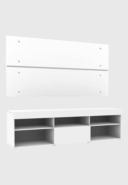 Rack Com Painel Para Tv Madesa Miami - Branco - Marca Madesa