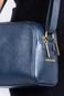 Bolsa quadrada de couro liso Daiana Azul - Marca Andrea Vinci