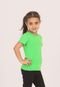 Blusa infantil menina Manga curta Canelada 1 ao 16 09-A Lavin Basic  Verde neon - Marca Lavin Basic