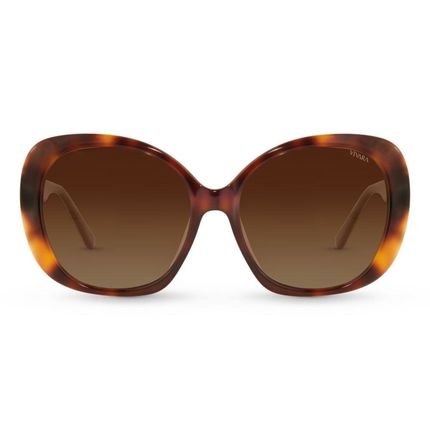 Óculos de Sol Redondo Vivara em Acetato Marrom e Tartaruga - Marca Vivara