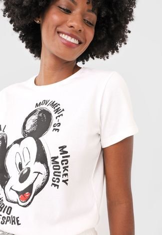 Camiseta Colcci Fitness Mickey Off-White