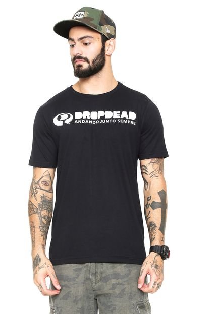 Camiseta Drop Dead Logo Slogan Preta - Marca Drop Dead