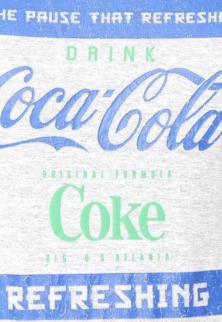Camiseta Coca-Cola Jeans Brasil Refreshes Cinza
