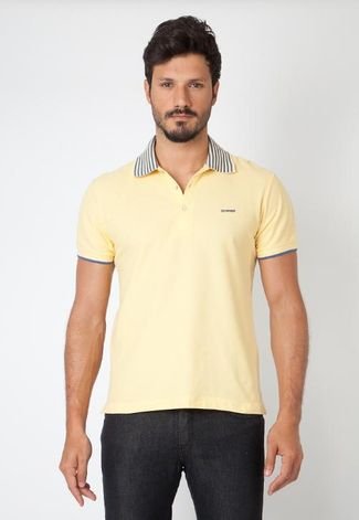Camisa Polo Sommer Mini Striped Amarela