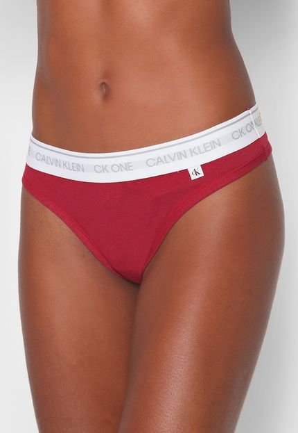 Calcinha Calvin Klein Underwear Fio Dental Basic Vermelha - Marca Calvin Klein Underwear