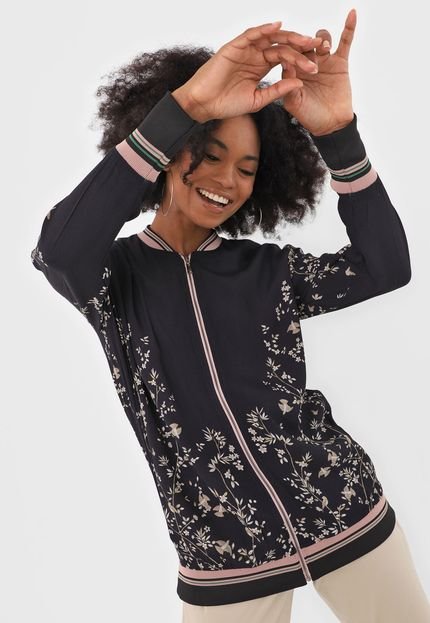 Jaqueta Bomber Colcci Floral Preta - Marca Colcci