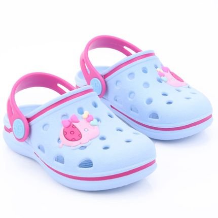 Babuche Infantil WorldColors Pop Baby - Azul Ceu/pink - Marca WorldColors