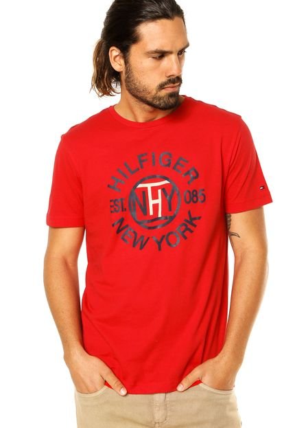 Camiseta Manga Curta Tommy Hilfiger Estampa Vermelha - Marca Tommy Hilfiger