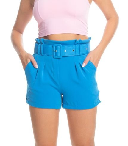 Shorts Feminino Com Cinto Select Azul - Marca Rovitex