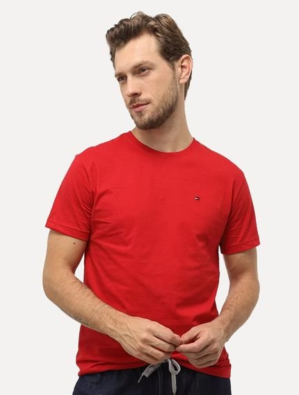 Camiseta Tommy Hilfiger Masculina Essential Cotton Vermelha - Marca Tommy Hilfiger