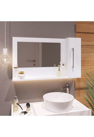 Espelheira P/ Banheiro Belami Branco E Estilare Móveis