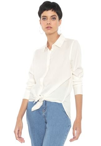 Camisa Banana Republic Parker Tunic-Fit Off-White