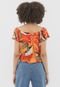 Blusa Ciganinha Endless Floral Laranja - Marca Endless