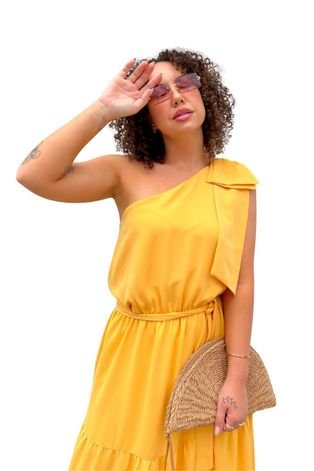 Vestido Vanibele Midi Amarelo
