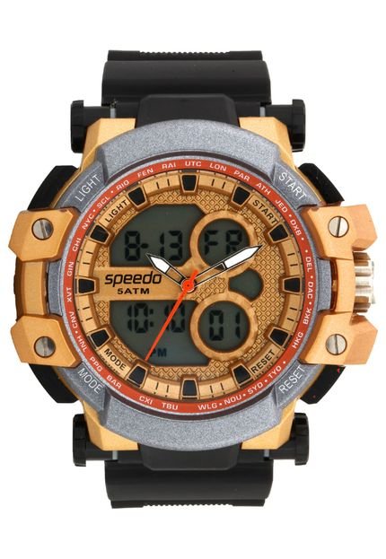 Relógio Speedo 81108G0EVNP1 Preto/Dourado - Marca Speedo