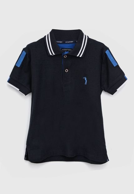 Camisa Polo Aleatory Infantil Frisos Azul-Marinho - Marca Aleatory